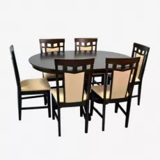 Set de mobilă Eva Стол Capella Chocolate + 6 стульев Deepa R (Chocolate, F-787 Bej)