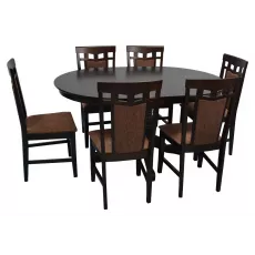 Set de mobilă Eva masa Capella Chocolate + 6 scaune Deepa R (Chocolate, F-789 Brown)