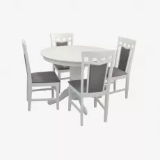 Набор мебели Eva Стол Capella White + 4 стулa Deepa R (White, NV-10WP Grey )