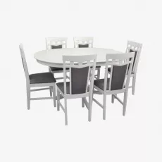 Набор мебели Eva Стол Capella White + 6 стульев Deepa R (White, NV-10WP Grey )