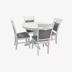 Set de mobilă Eva masa Capella White + 4 scaune HV-3167 (White, NV-10WP Grey )