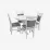 Set de mobilă Eva masa Capella White + 4 scaune HV-3167 (White, NV-10WP Grey )