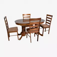 Set de mobilă Eva masa HV-31N Burnish + 4 scaune Gloria (Burnish, F-789 Brown )