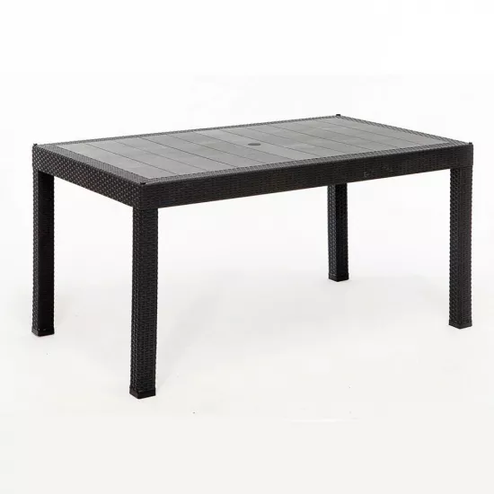 Masă de grădină Moda Life Rattan (150x90) fără sticlă, Antracite