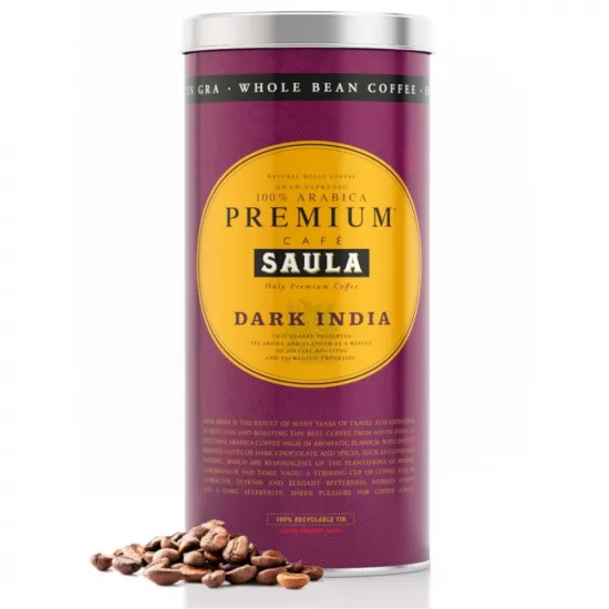 Boabe de cafea Saula Premium Dark India, 500 g