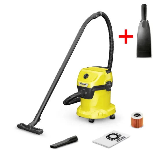 Aspirator industrial Karcher WD 3 V-17/4/20 New (1.628-122.0) Yellow/Black  + Cadou Duza auto WD (6.959-547.0)