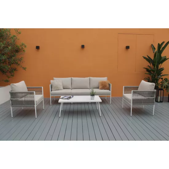 Set mobila de grÄ?dinÄ? Elpatio Bellagio, White/Beige
