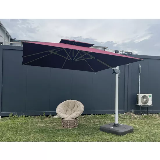 Umbrelă de terasă Patio Lux 3×3 m Bordo
