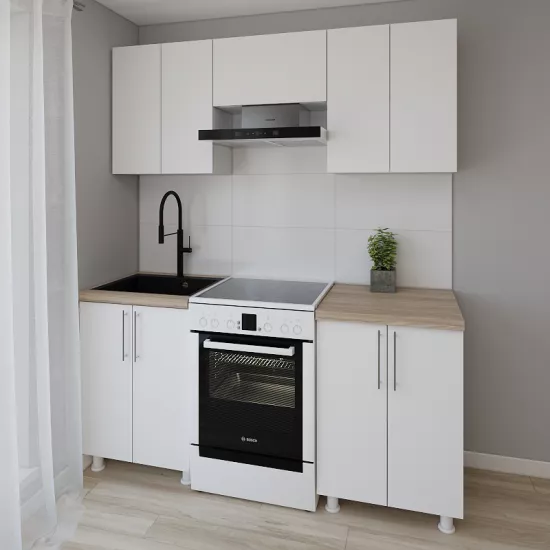 Модульная кухня Smartex K1 1.8 м, ДСП, Белый