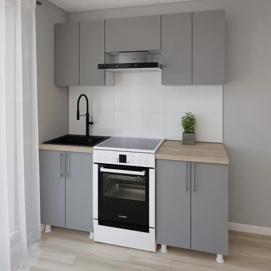 Модульная кухня Smartex K1 1.8 м, ДСП, Графит