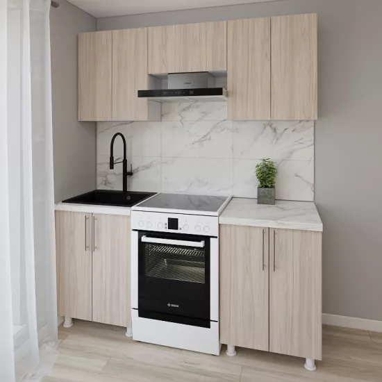 Модульная кухня Smartex K1 1.8 м, ДСП, Светлый дуб