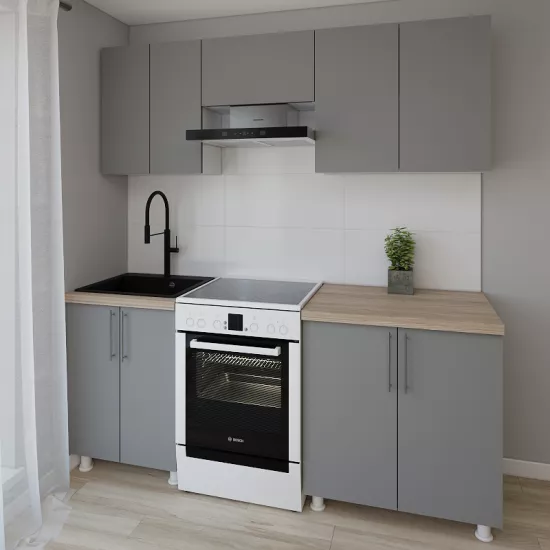 Модульная кухня Smartex K1 2.0 м, ДСП, Графит