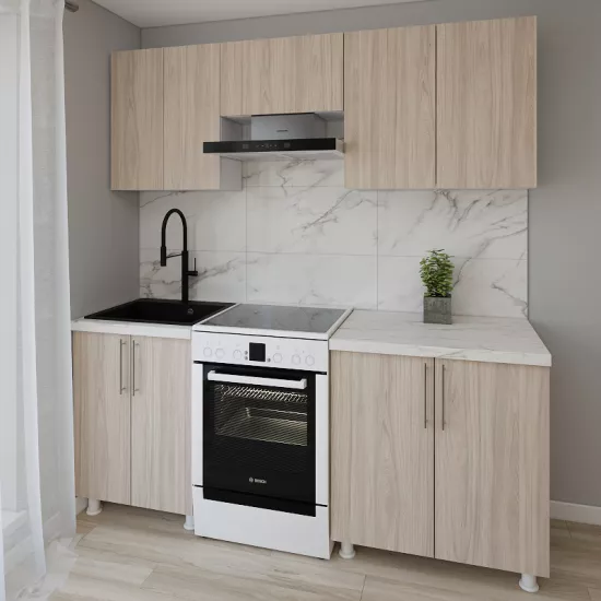 Модульная кухня Smartex K1 2.0 м, ДСП, Светлый дуб