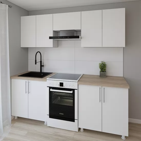 Модульная кухня Smartex K1 2.2 м, ДСП, Белый