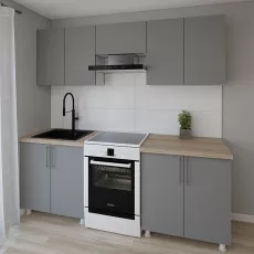 Bucatarie modulara Smartex K1 2.2 m, PAL, Grafit