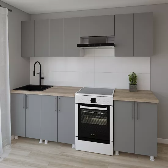 Модульная кухня Smartex K1 2.4 м, ДСП, Графит