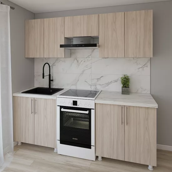 Модульная кухня Smartex K1 2.4 м, ДСП, Светлый дуб