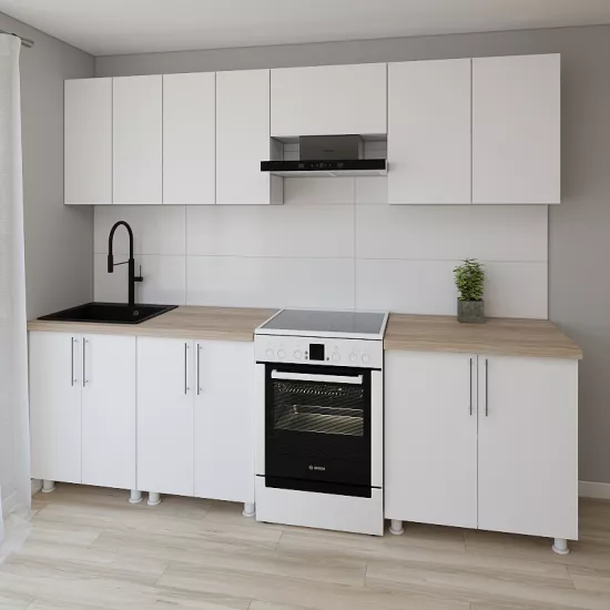 Модульная кухня Smartex K1 2.6 м, ДСП, Белый