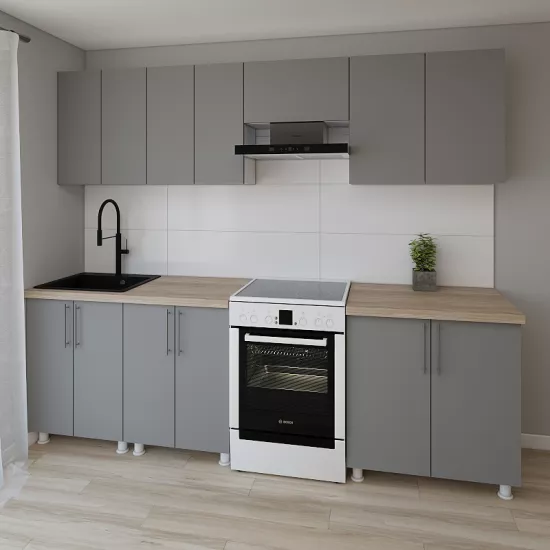 Модульная кухня Smartex K1 2.6 м, ДСП, Графит