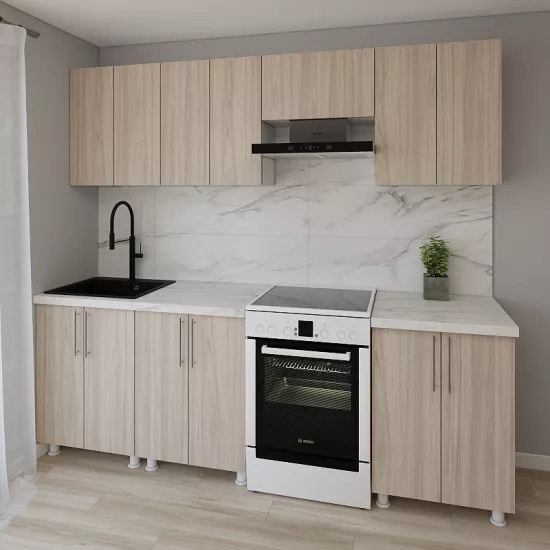 Модульная кухня Smartex K1 2.6 м, ДСП, Светлый дуб