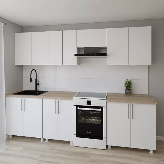 Модульная кухня Smartex K1 2.8 м, ДСП, Белый