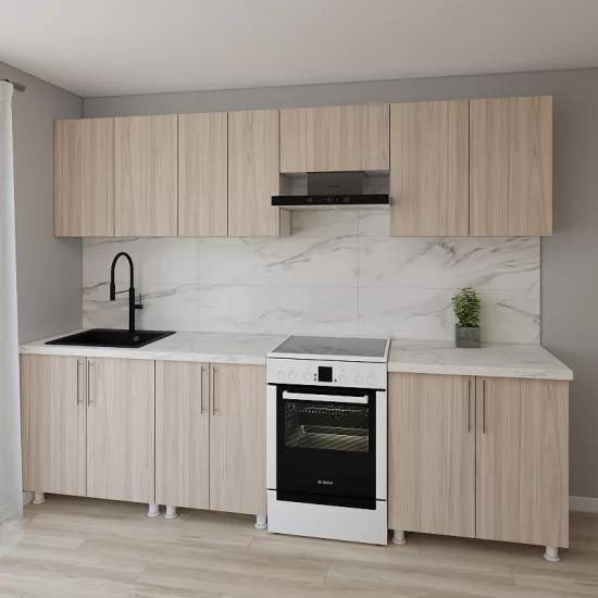 Bucatarie modulara Smartex K1 3.0 m, PAL, Stejar Deschis