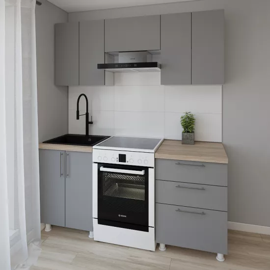 Модульная кухня Smartex K2 1.8 м, ДСП, Графит