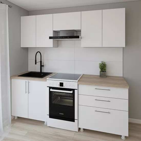 Bucatarie modulara Smartex K2 2.2 m, PAL, Alb