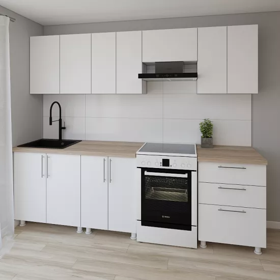 Модульная кухня Smartex K2 2.6 м, ДСП, Белый