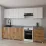 Bucatarie modulara Smartex K2 3.0 m, PAL, Alb/Stejar inchis