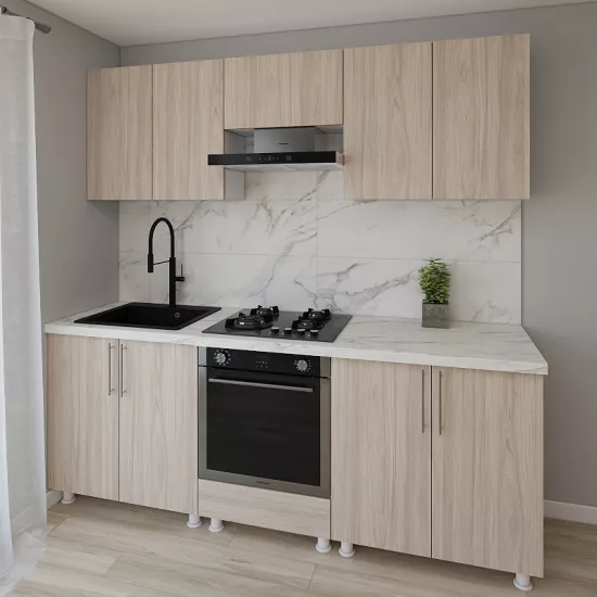 Модульная кухня Smartex K3 2.2 м, ДСП, Светлый дуб