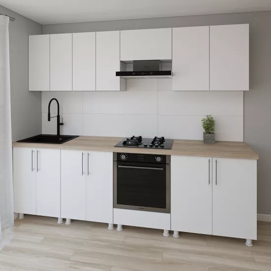 Модульная кухня Smartex K3 2.6 м, ДСП, Белый
