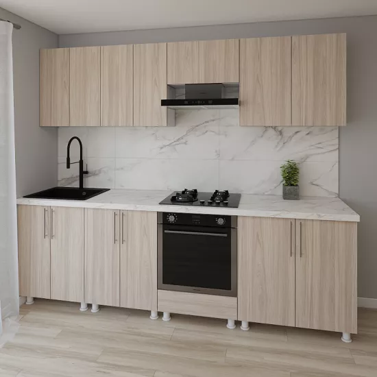 Модульная кухня Smartex K3 2.6 м, ДСП, Светлый дуб