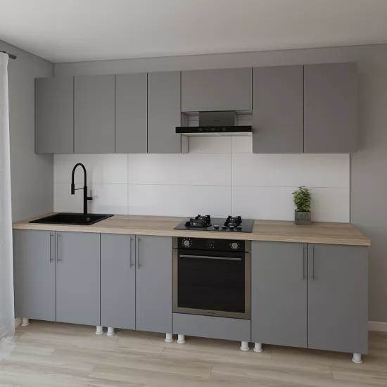 Модульная кухня Smartex K3 2.8 м, ДСП, Графит