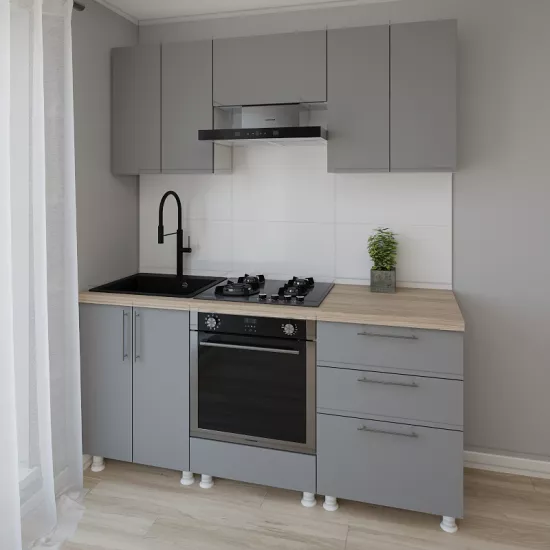 Модульная кухня Smartex K4 1.8 м, ДСП, Графит