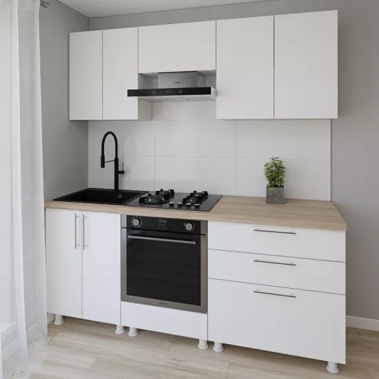 Модульная кухня Smartex K4 2.0 м, ДСП, Белый