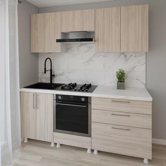 Bucatarie modulara Smartex K4 2.0 m, PAL, Stejar Deschis