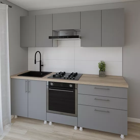 Модульная кухня Smartex K4 2.2 м, ДСП, Графит