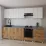 Bucatarie modulara Smartex K4 2.6 m, PAL, Alb/Stejar inchis