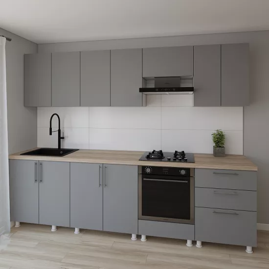 Модульная кухня Smartex K4 2.8 м, ДСП, Графит