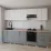 Bucatarie modulara Smartex K4 3.0 m, PAL, Alb/Grafit