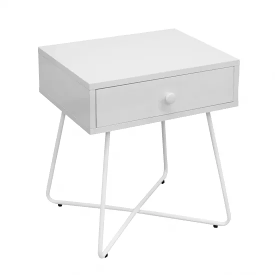 Noptieră DP Lola (50 cm), White/White Legs