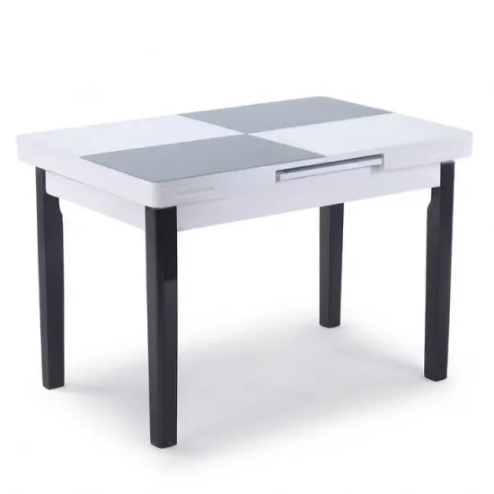 Masă pentru bucătărie Yasen T1935, 110x75 cm extensibilă, White/Gray