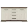 Комод Yasen Марсель KOM2D4S, 166x45x89 см, Снежный Ясень/Дуб Сонома Трюфель