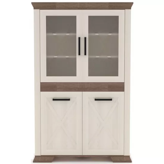 Vitrina Yasen Marseli REG 2D2W (117 cm), Frasin de zapada/Stejar Sonoma Trufa