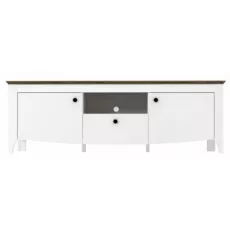 Comoda TV Yasen Karina RTV2D1S, 150x45x50 см, Nymphea Alba/Stejar Sonoma Trufe