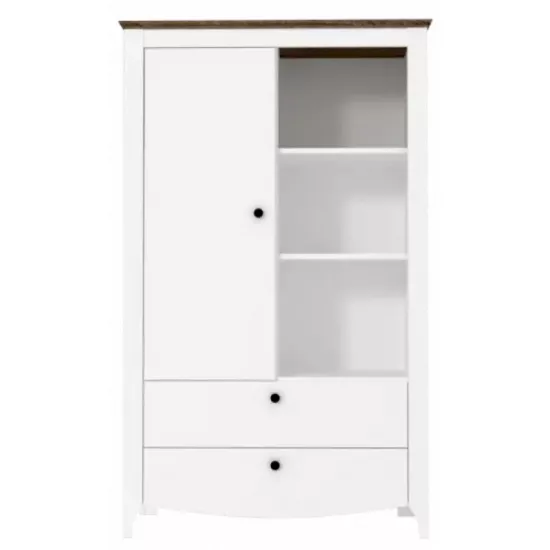 Vitrina Gerbor Karina KOM1D2S (96 cm), Nymphea Alba/Stejar Sonoma Trufe