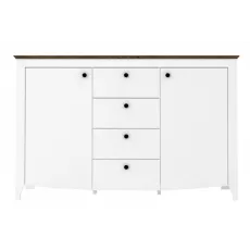 Comodă Yasen Karina KOM2D4S, 150x45x96 cm, Nymphea Alba/Stejar Sonoma Trufe