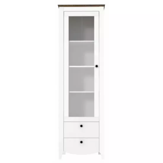 Витрина Gerbor Карина REG1W2S (60 см), Нимфеа Альба/Дуб Сонома Трюфель