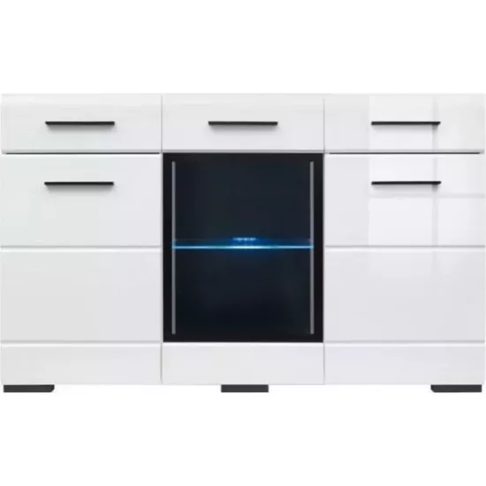 Комод Yasen Вушер KOM1W2D2S (150 см), Нимфея Белый/Белый Глянец